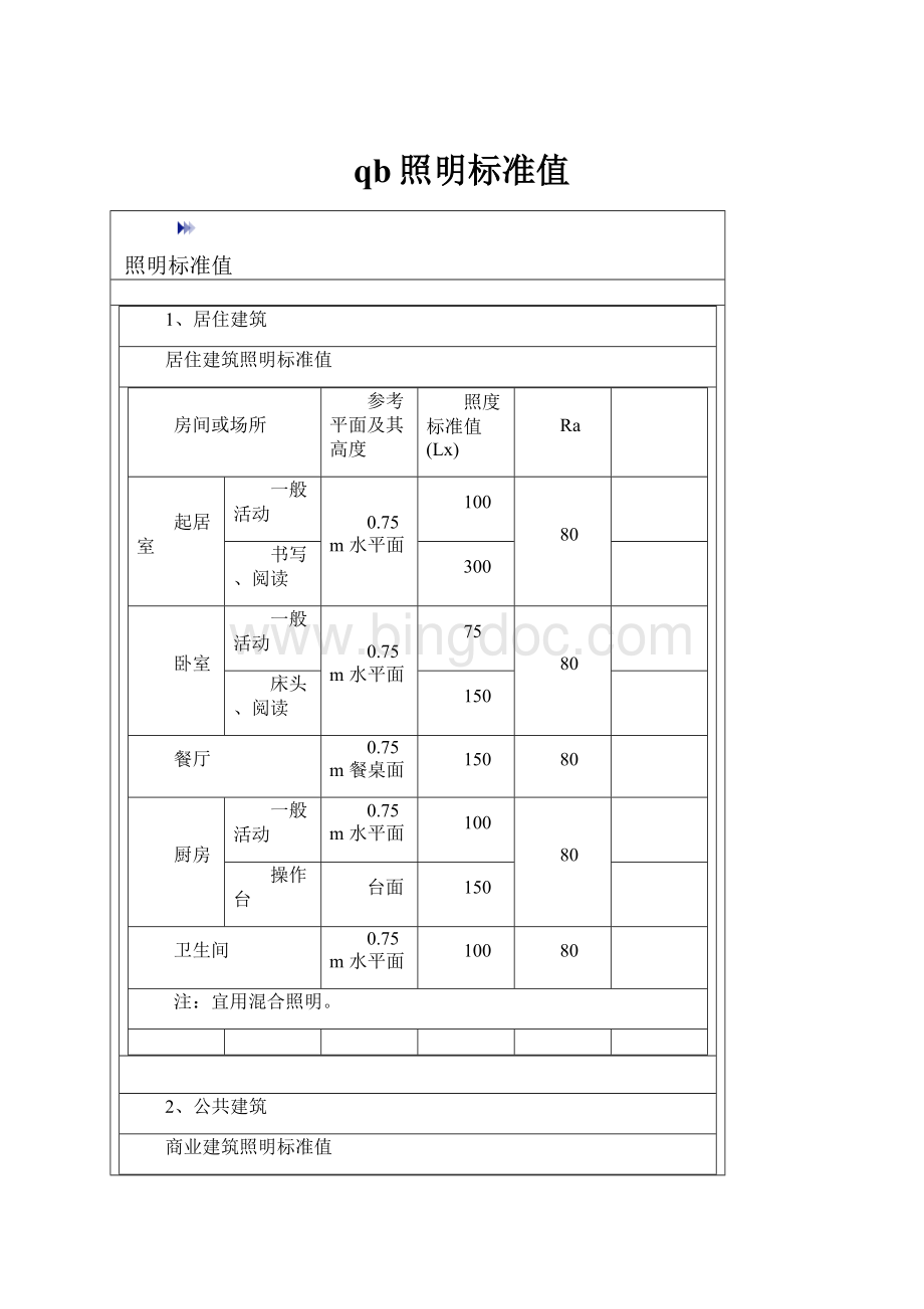 qb照明标准值.docx_第1页