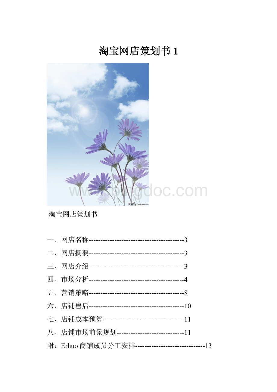 淘宝网店策划书1.docx