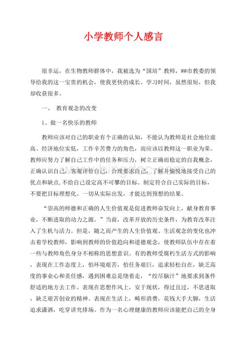 小学教师个人感言（共5页）3000字.docx