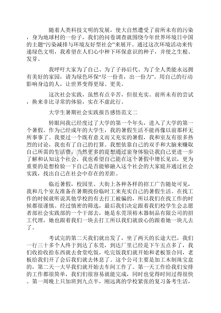 大学生暑期社会实践报告感悟精选.docx_第3页