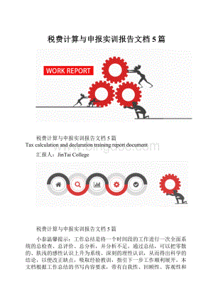 税费计算与申报实训报告文档5篇.docx