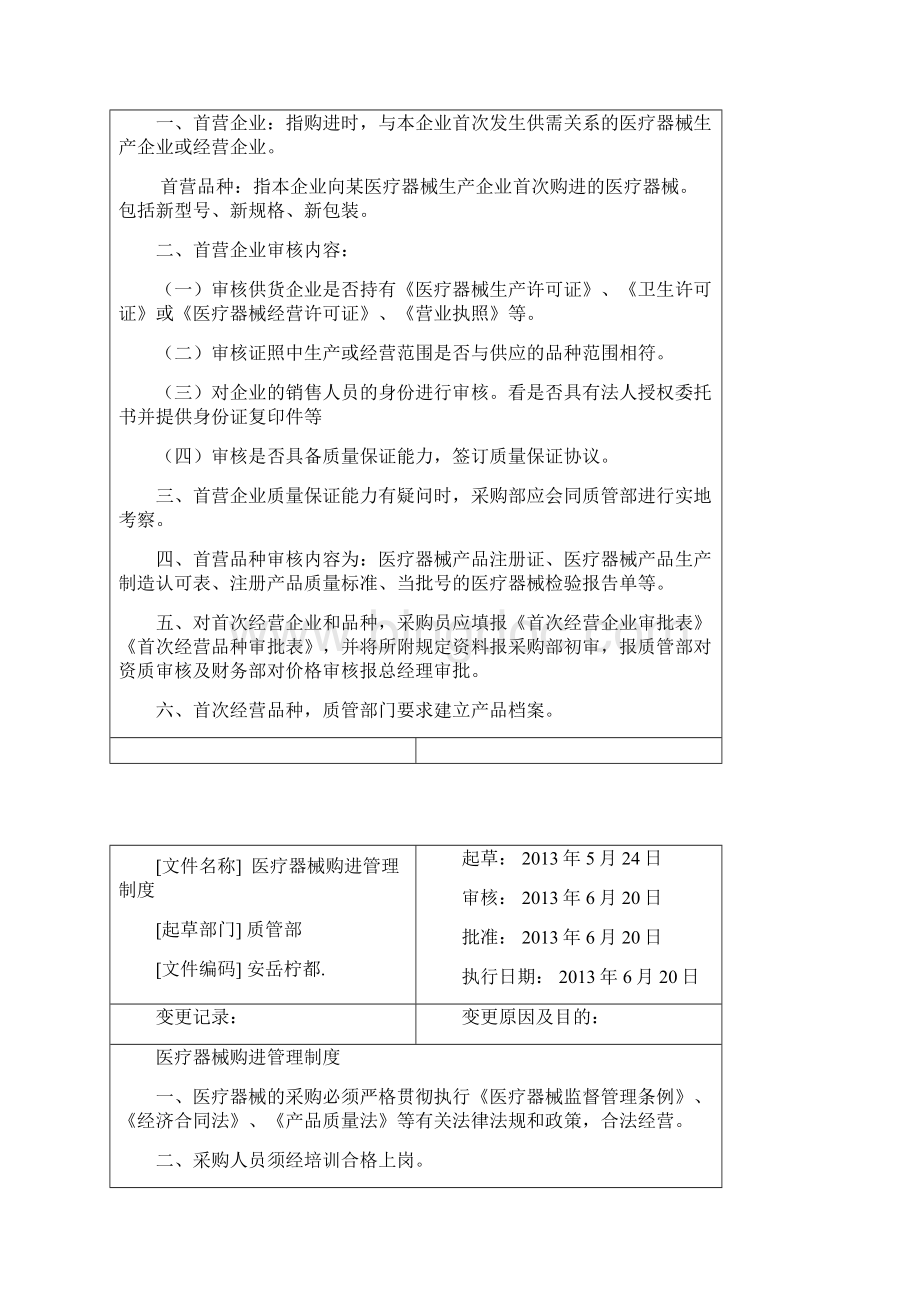 医疗器械首营企业和首营品种质量审核制度.docx_第2页