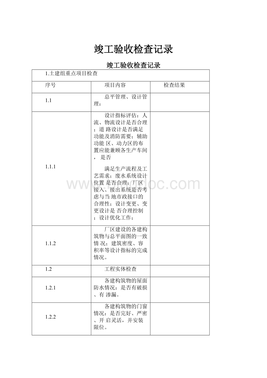 竣工验收检查记录.docx