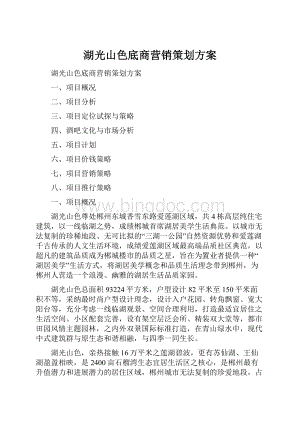 湖光山色底商营销策划方案.docx