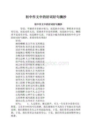 初中作文中的好词好句摘抄.docx