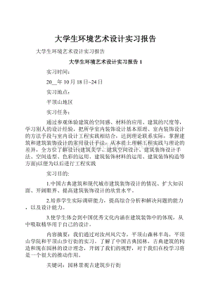 大学生环境艺术设计实习报告.docx