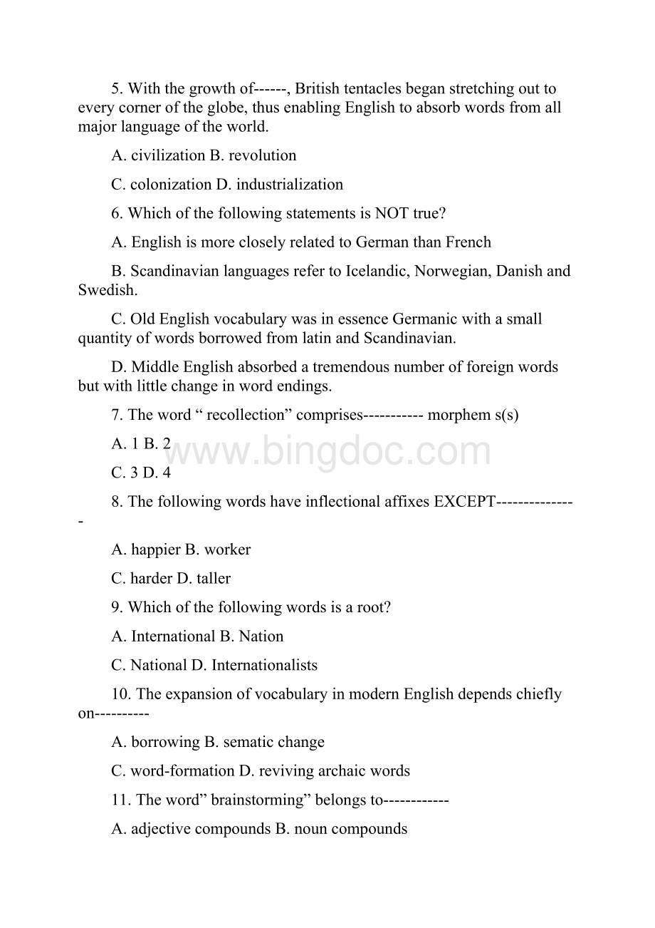 全国自考《英语词汇学00832》试题和答案.docx_第2页