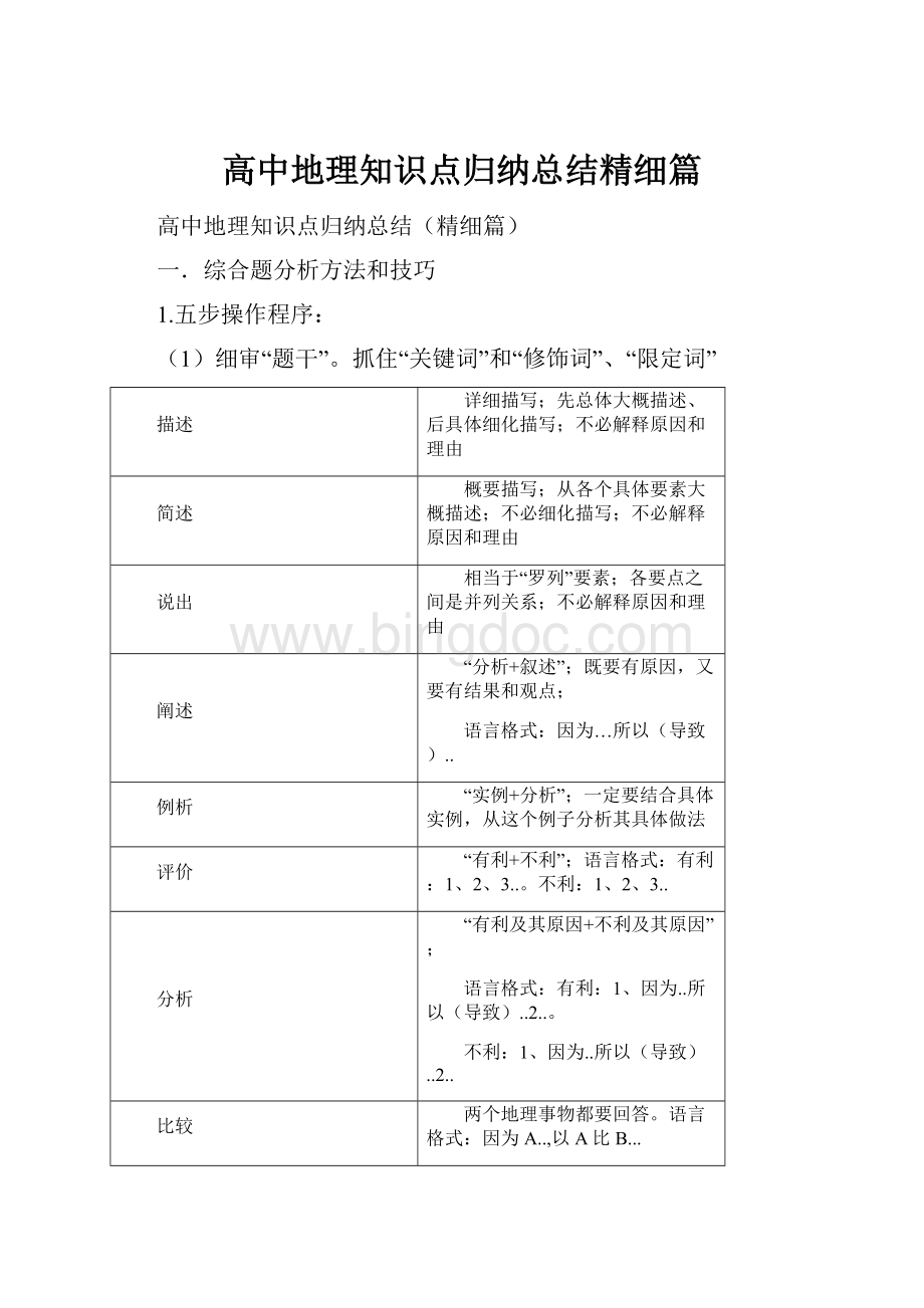 高中地理知识点归纳总结精细篇.docx_第1页