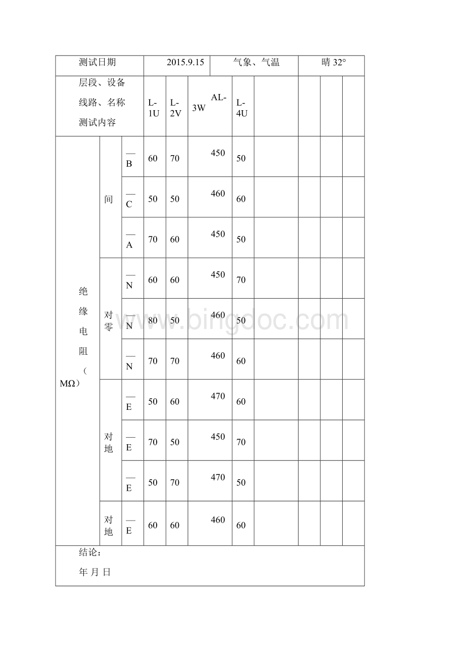 电气绝缘电阻测试记录文本.docx_第3页