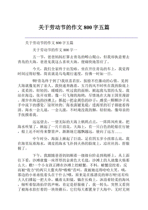 关于劳动节的作文800字五篇.docx