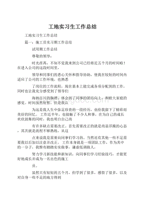 工地实习生工作总结.docx