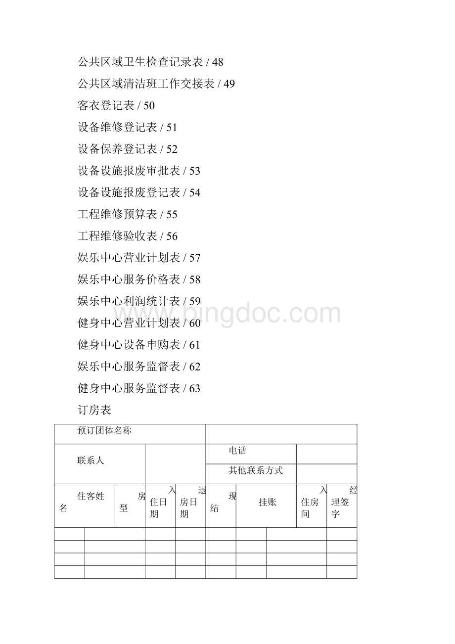 酒店表格表单大全.docx_第3页