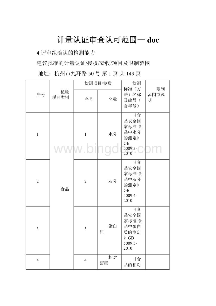 计量认证审查认可范围一doc.docx