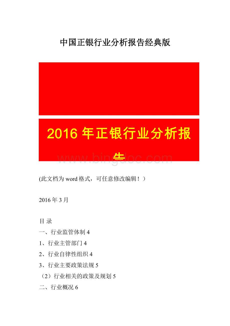 中国正银行业分析报告经典版.docx