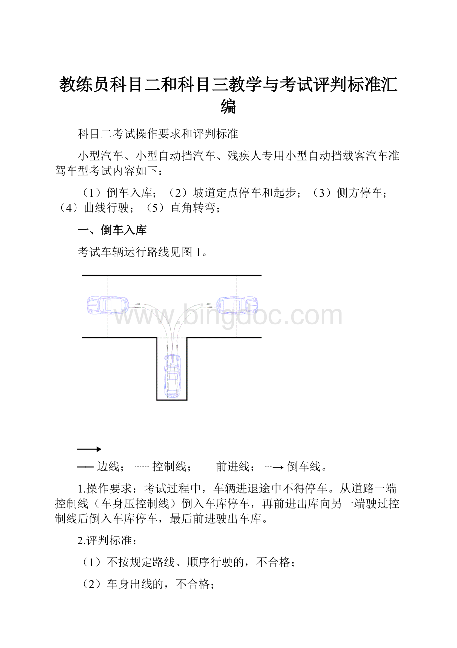 教练员科目二和科目三教学与考试评判标准汇编.docx