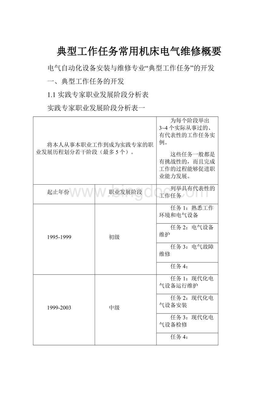 典型工作任务常用机床电气维修概要.docx_第1页