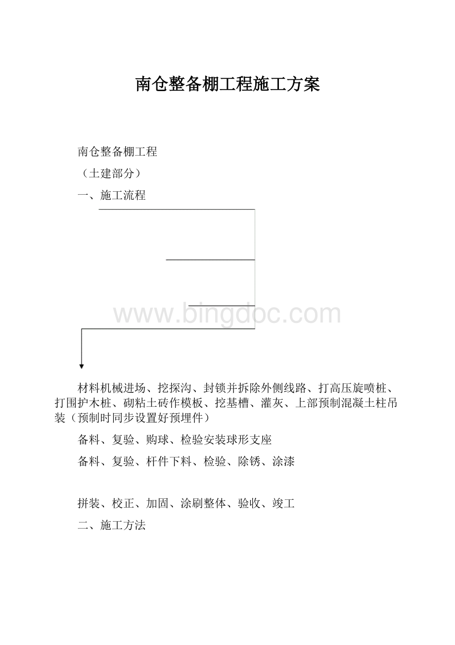 南仓整备棚工程施工方案.docx_第1页