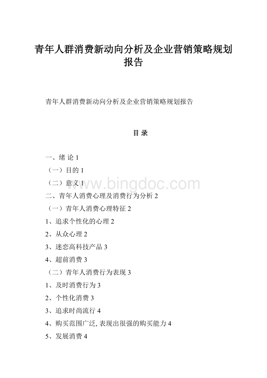 青年人群消费新动向分析及企业营销策略规划报告.docx_第1页