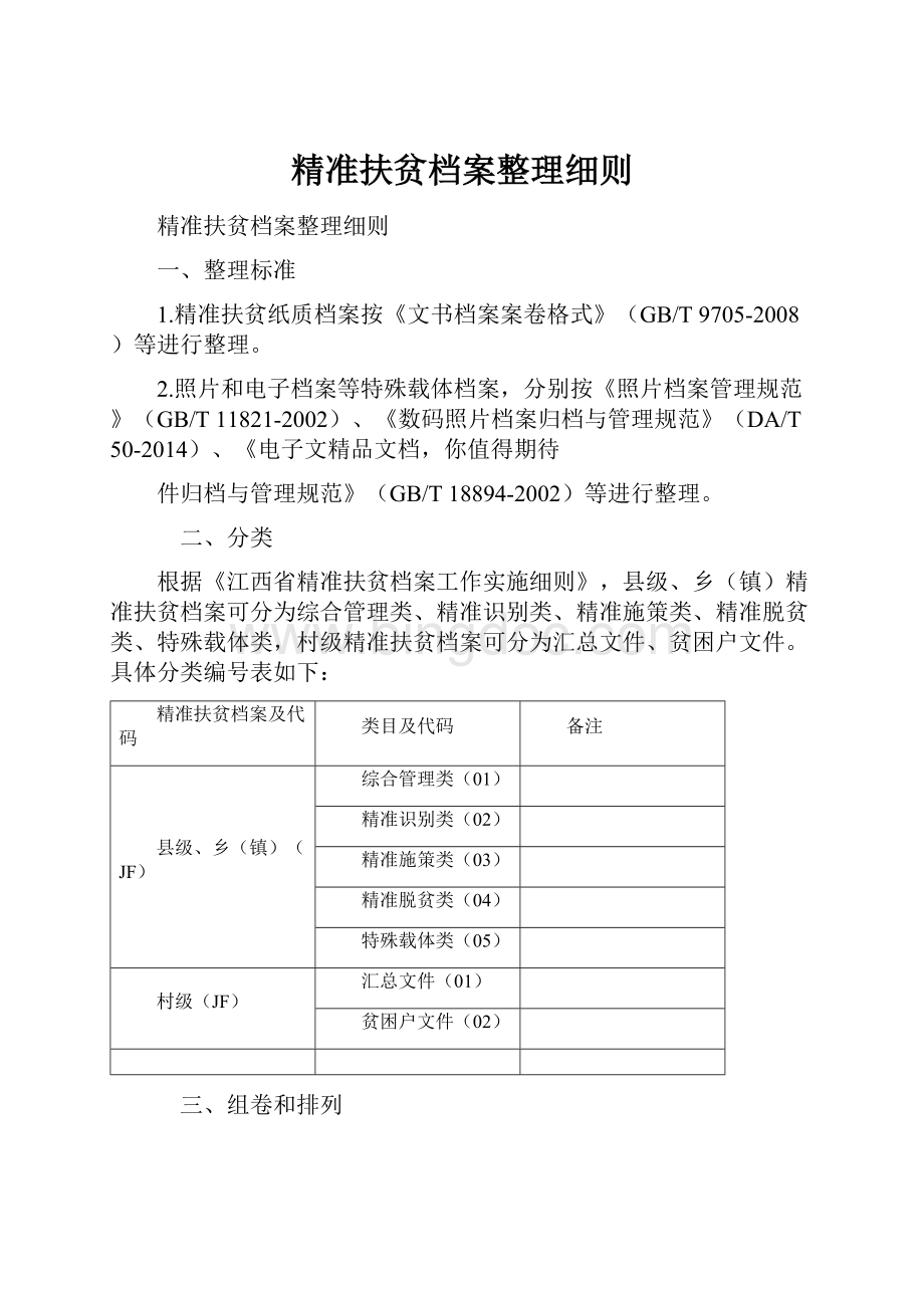 精准扶贫档案整理细则.docx