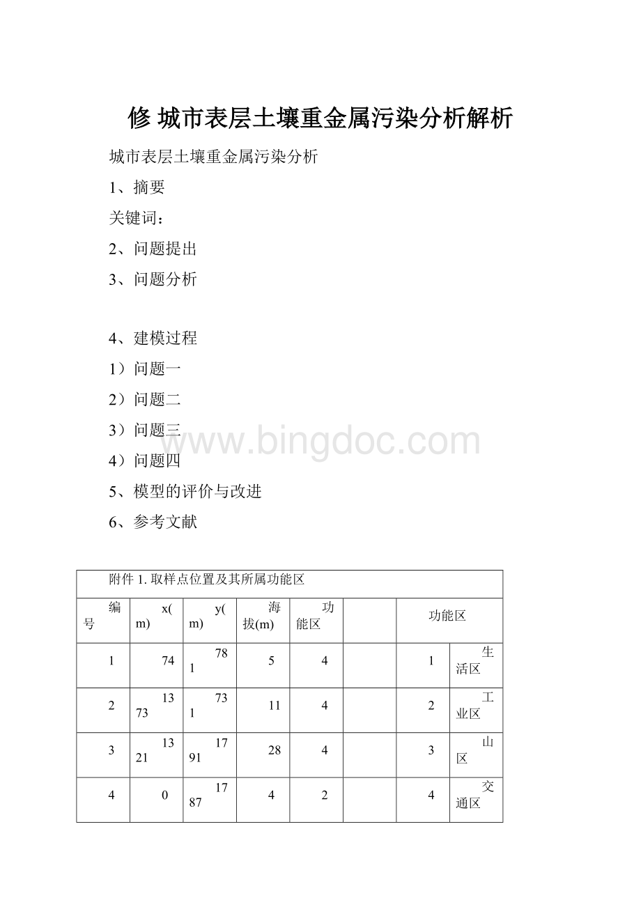 修城市表层土壤重金属污染分析解析.docx_第1页