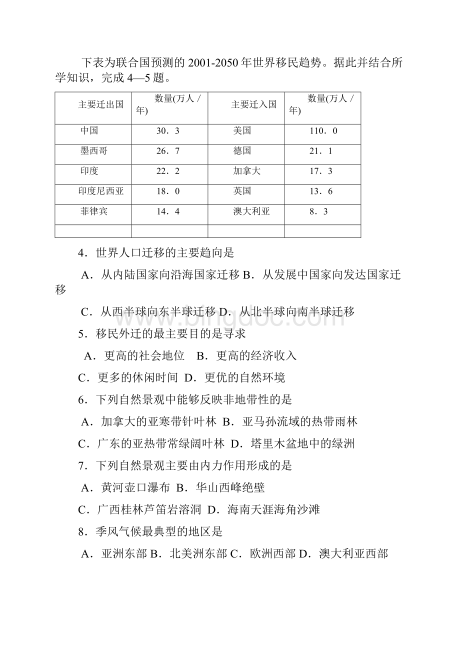 广东省普通高中学业水平考试地理.docx_第2页