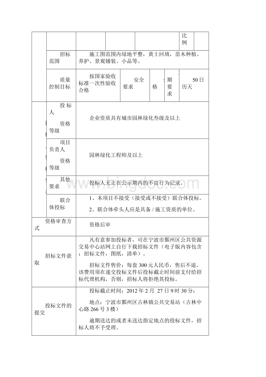 鄞州区古林镇古林村新村建设一期景观绿化工程.docx_第3页