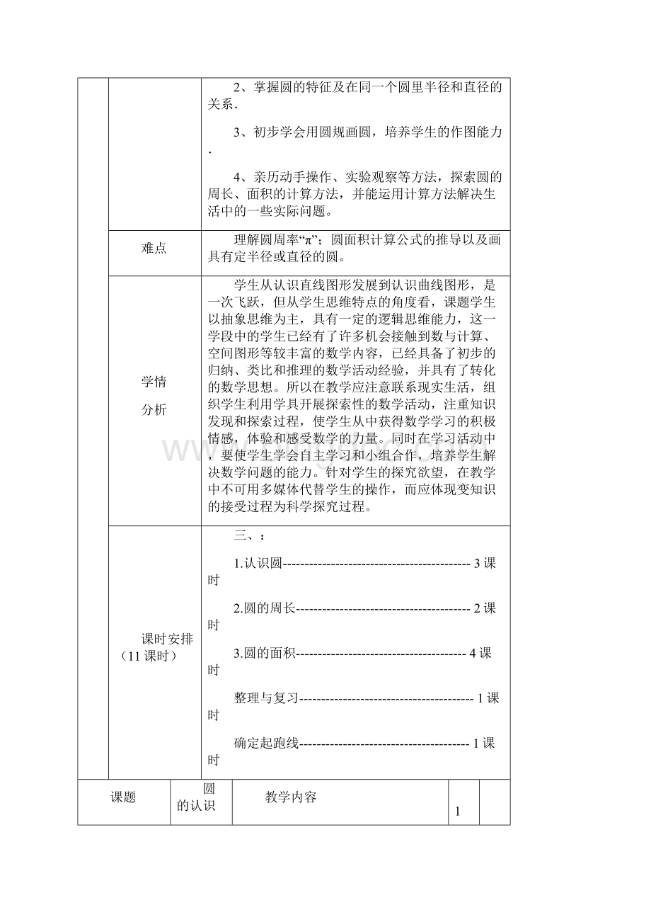 人教版数学六年级上册第五单元教案表格式.docx_第2页