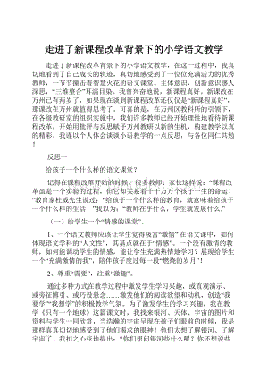 走进了新课程改革背景下的小学语文教学.docx