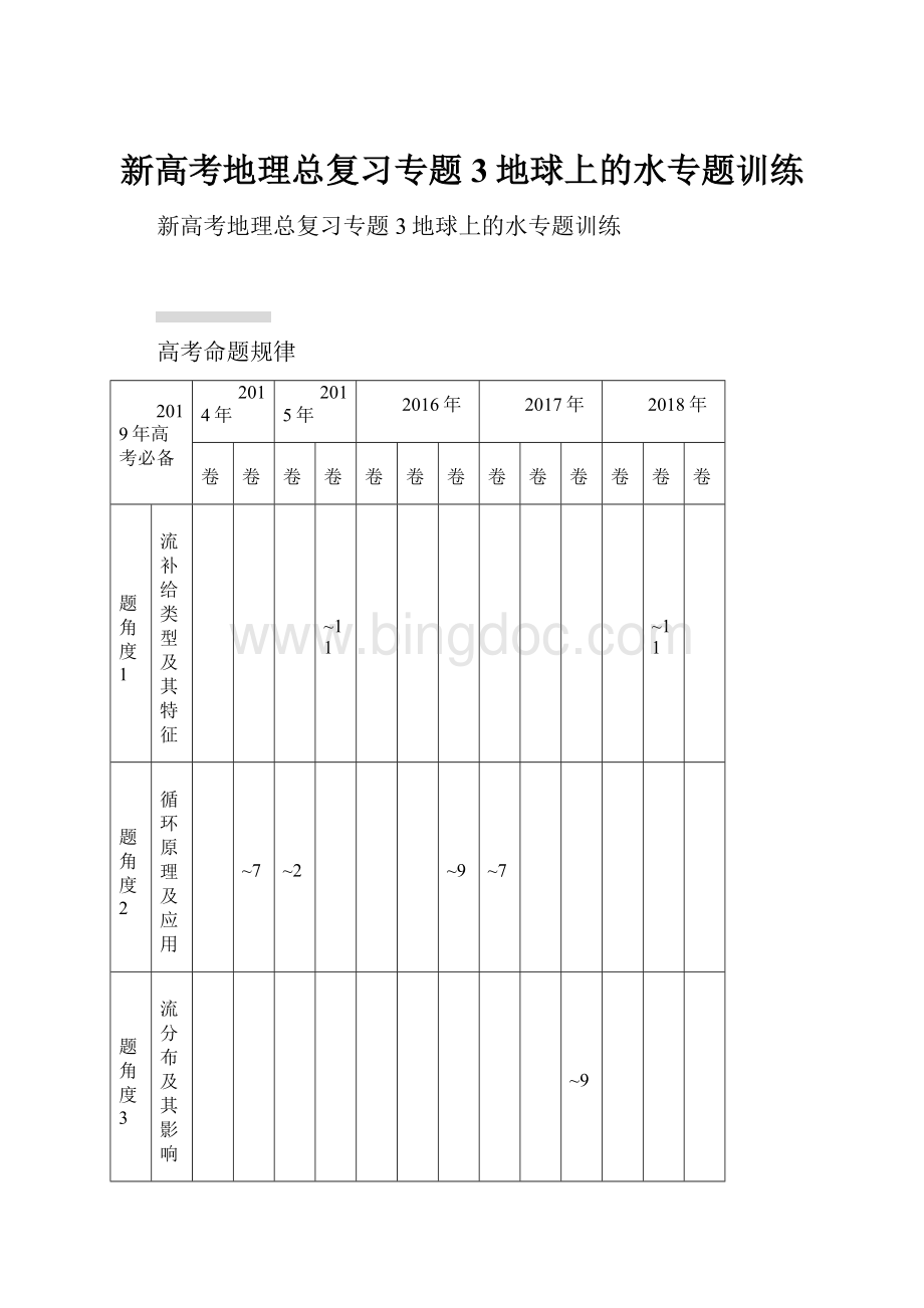 新高考地理总复习专题3地球上的水专题训练.docx_第1页