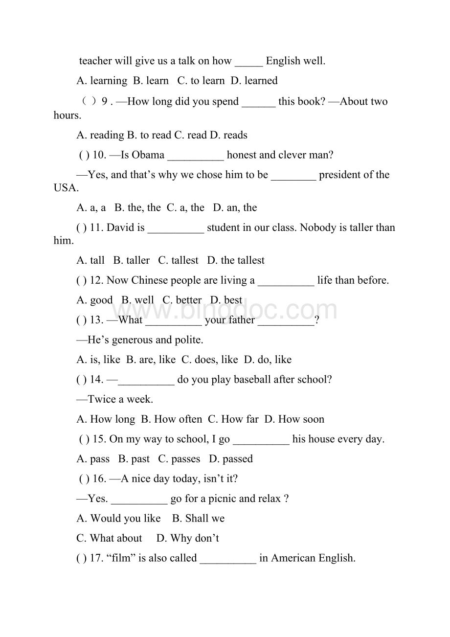 八年级英语上学期第一次月考试题无答案 牛津译林版2.docx_第2页