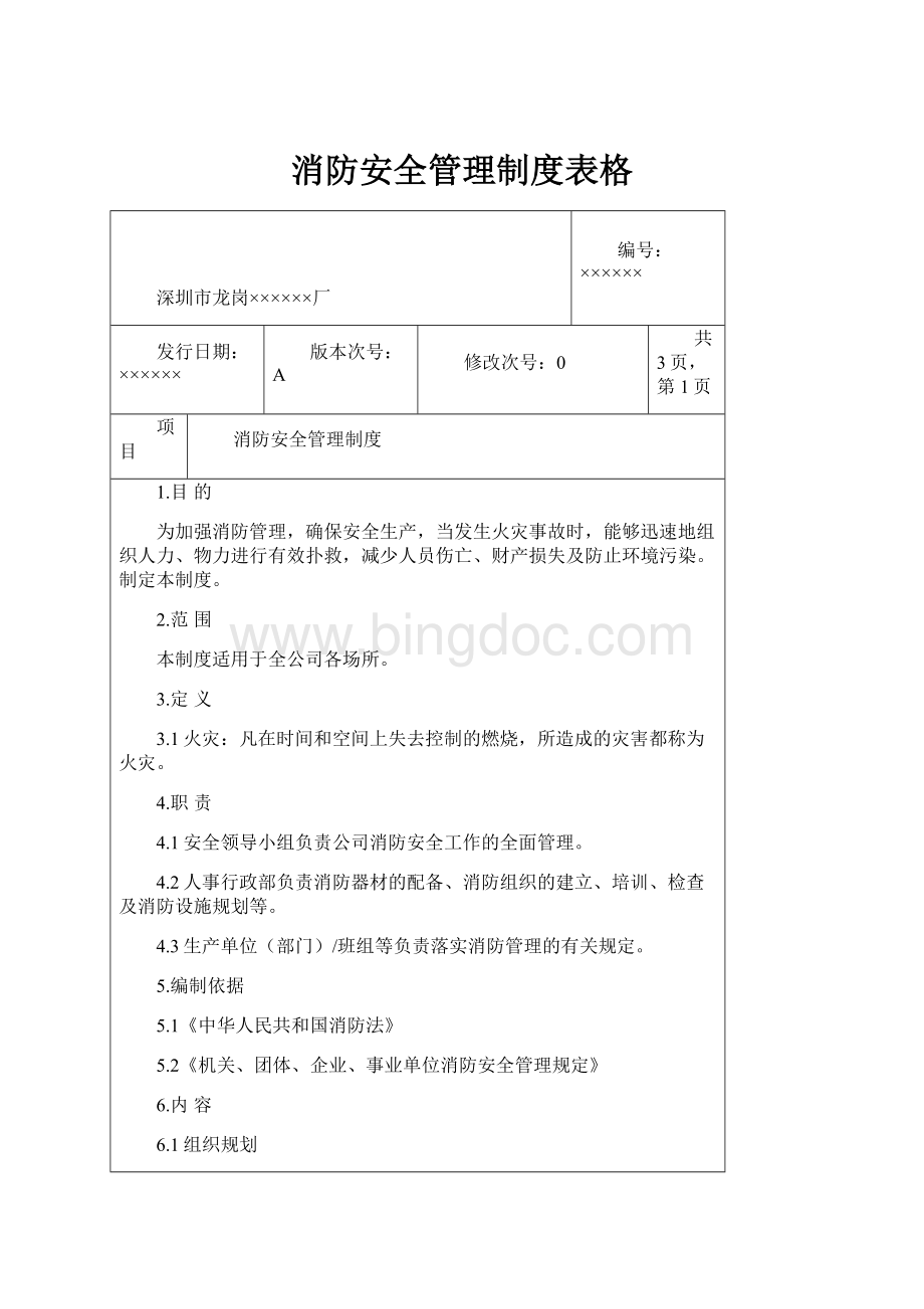 消防安全管理制度表格.docx_第1页