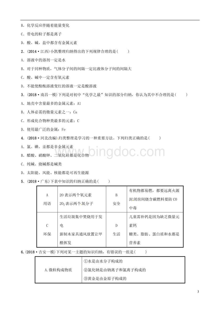 (江西专版)中考化学总复习专题分类突破专题二化学思想方法的应用训练.doc_第3页