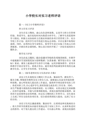 小学校长对实习老师评语.docx