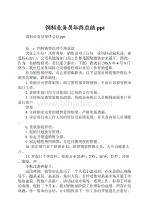 饲料业务员年终总结ppt.docx