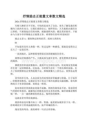 抒情励志正能量文章散文精选.docx