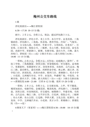 梅州公交车路线.docx