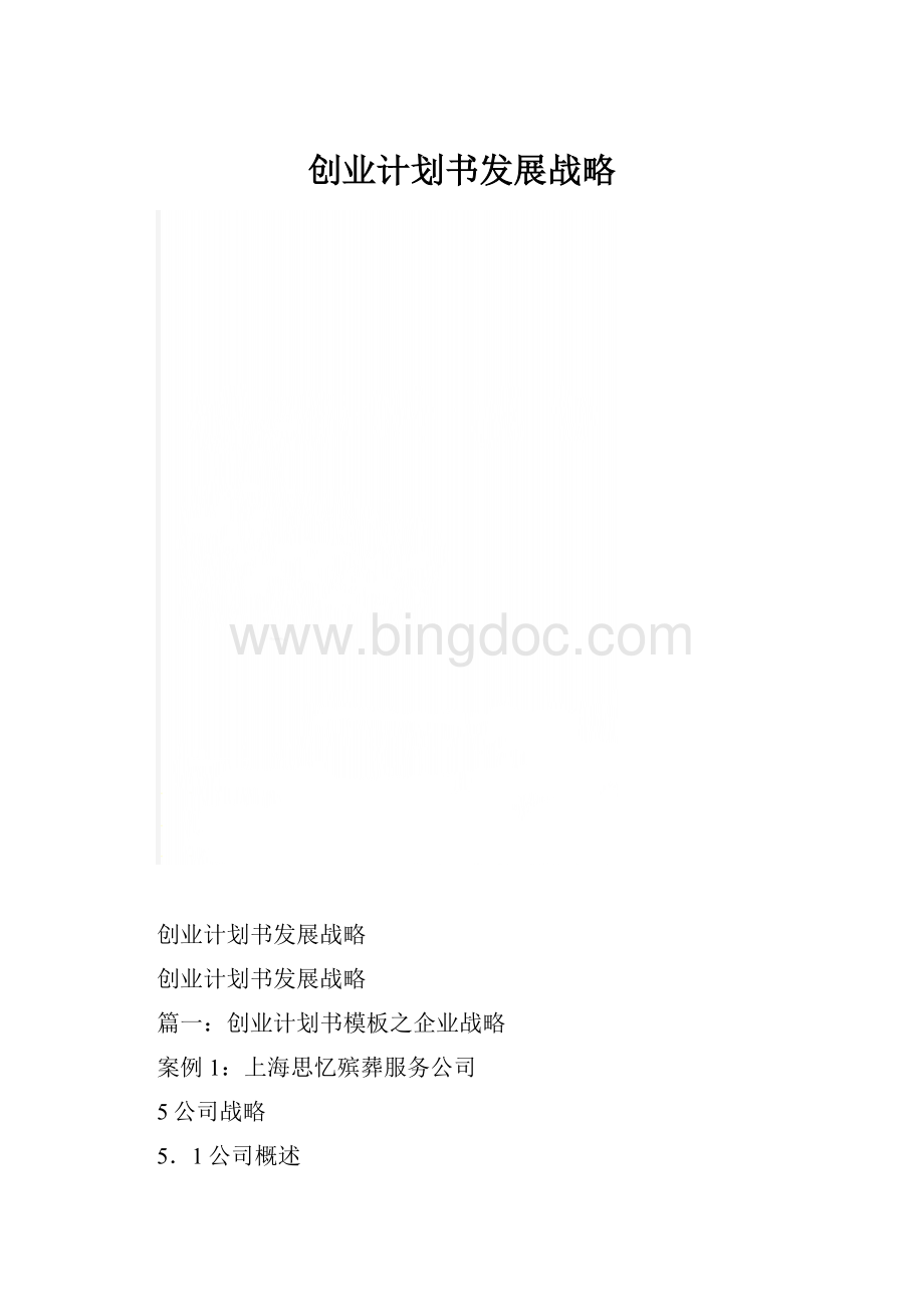 创业计划书发展战略.docx_第1页