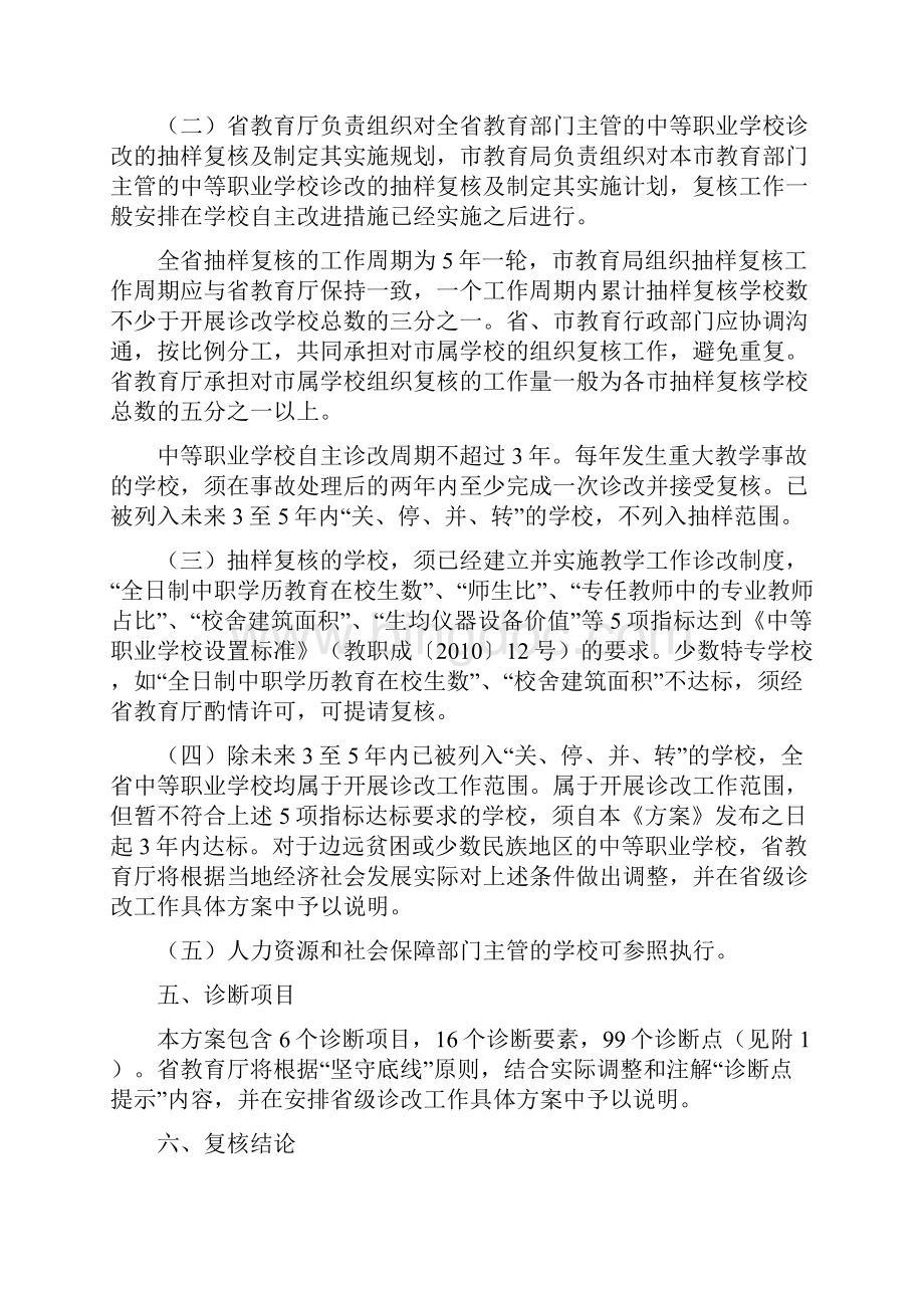 河北省中等职业学校教学工作诊断与改进实施方案.docx_第3页