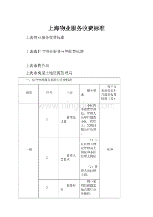 上海物业服务收费标准.docx