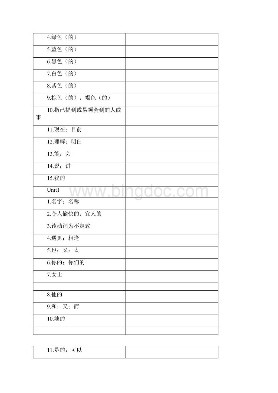 新版人教版七年级上册英语单词表.docx_第3页