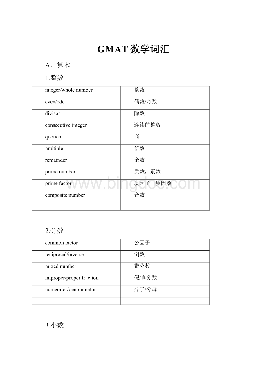 GMAT数学词汇.docx