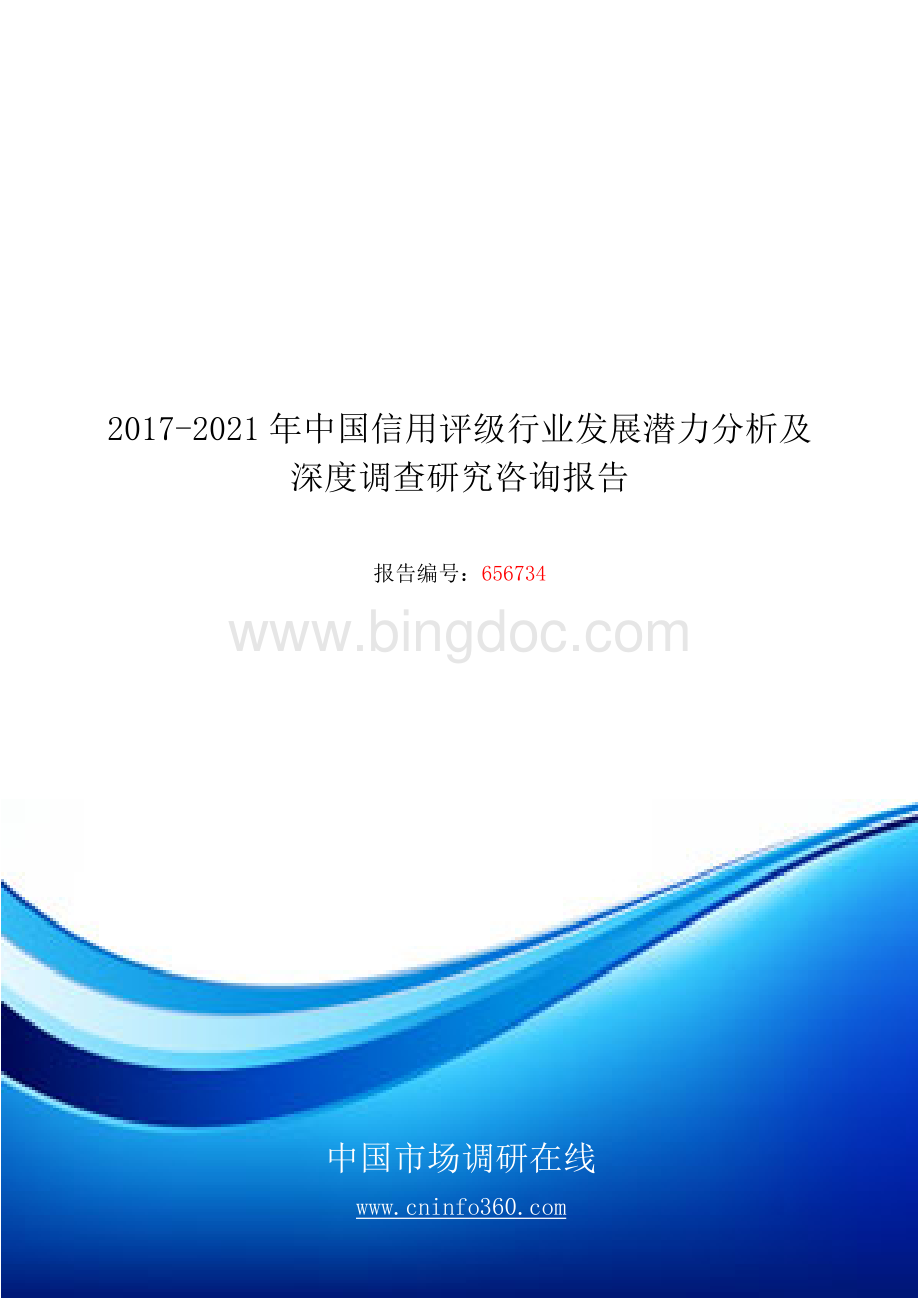 中国信用评级行业发展潜力分析报告目录.docx_第1页