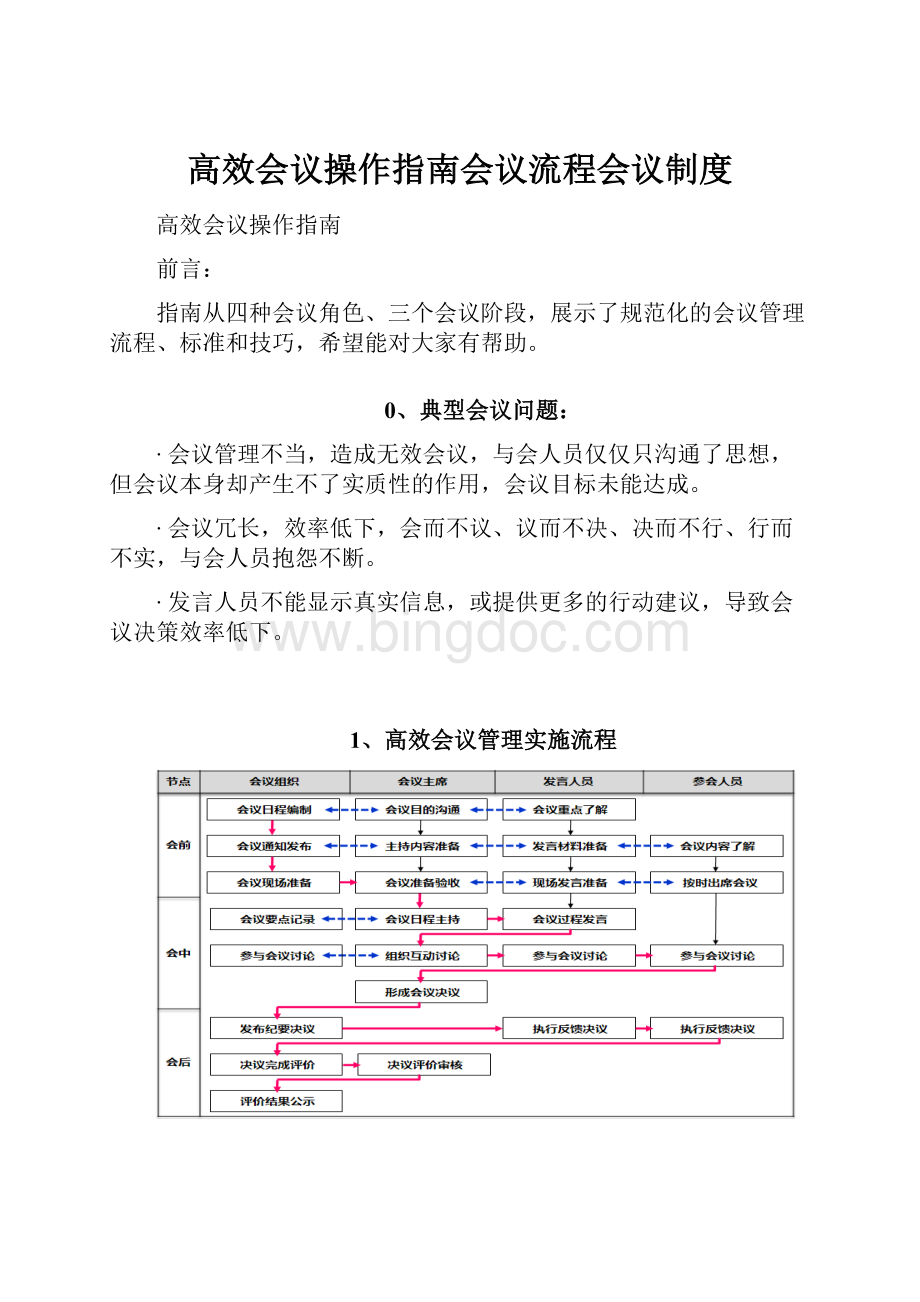 高效会议操作指南会议流程会议制度.docx