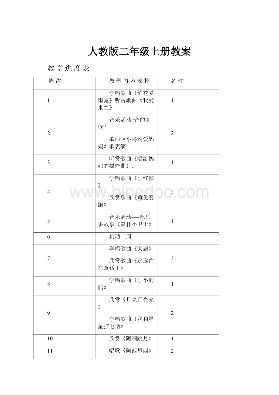 人教版二年级上册教案.docx