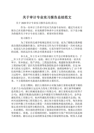 关于审计专业实习报告总结范文.docx