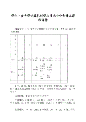 学年上夜大学计算机科学与技术专业专升本课程课件.docx