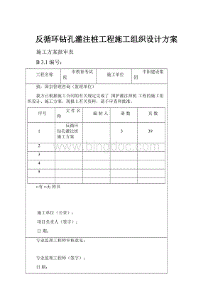 反循环钻孔灌注桩工程施工组织设计方案.docx