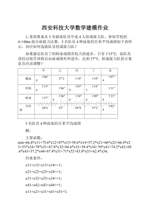 西安科技大学数学建模作业.docx