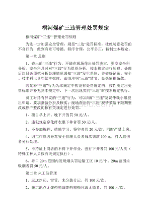 桐河煤矿三违管理处罚规定.docx