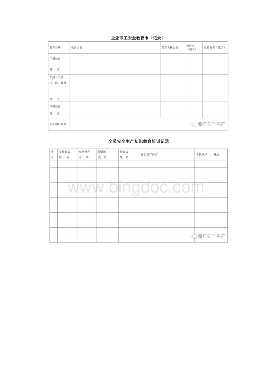 企业常用安全管理台账模板资料.docx_第2页